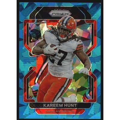 2021 Panini Prizm Prizms Blue Ice #265 Kareem Hunt
