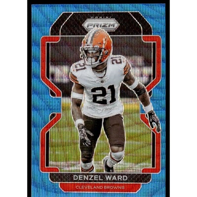 2021 Panini Prizm Prizms Blue Wave #267 Denzel Ward