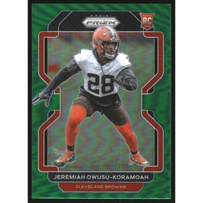 2021 Panini Prizm Prizms Green #389 Jeremiah Owusu-Koramoah