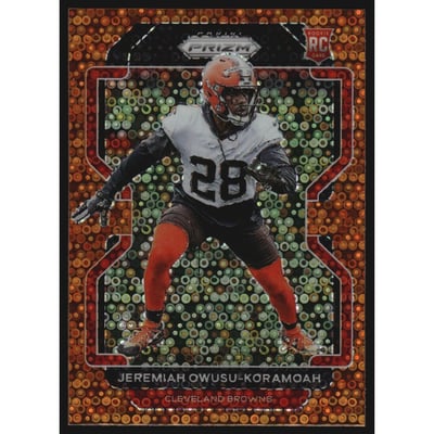 2021 Panini Prizm Prizms Orange Disco #389 Jeremiah Owusu-Koramoah