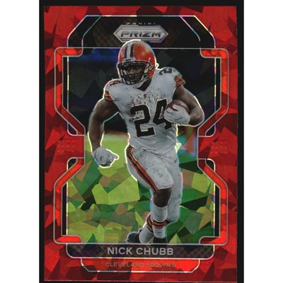 2021 Panini Prizm Prizms Red Ice #264 Nick Chubb