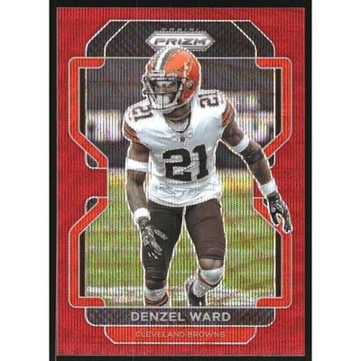 2021 Panini Prizm Prizms Red Wave #267 Denzel Ward