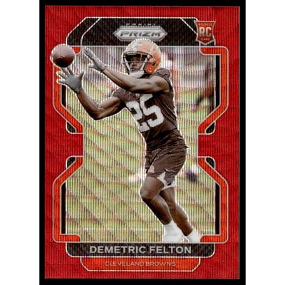 2021 Panini Prizm Prizms Red Wave #411 Demetric Felton