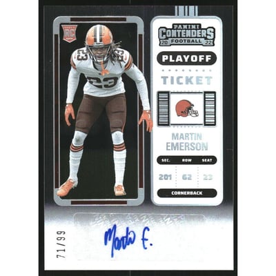 2022 Panini Contenders Playoff Ticket #180 Martin Emerson AU
