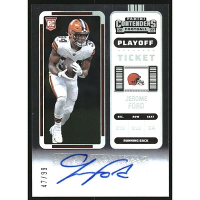 2022 Panini Contenders Playoff Ticket #225A Jerome Ford AU