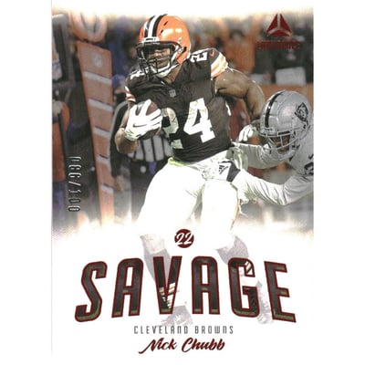 2022 Panini Luminance Savage Orange #2 Nick Chubb