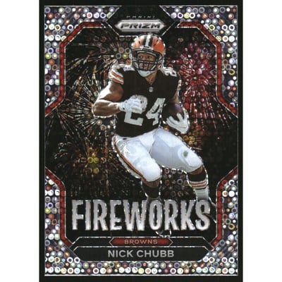 2022 Panini Prizm Fireworks Prizms No Huddle #12 Nick Chubb