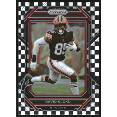 2022 Panini Prizm Prizms Black and White Checker #71 David Njoku