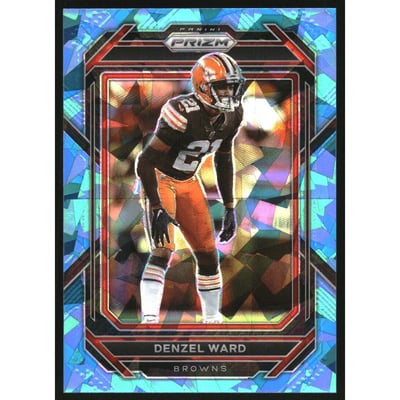 2022 Panini Prizm Prizms Blue Ice #73 Denzel Ward