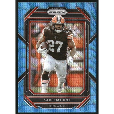 2022 Panini Prizm Prizms Blue Wave #68 Kareem Hunt