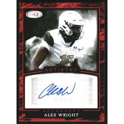 2022 SAGE Artistry Autographs Red #AAW Alex Wright