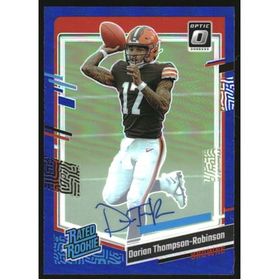 2023 Donruss Optic Rookie Autographs Blue Dorian Thompson-Robinson RC Auto /99