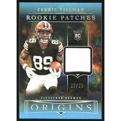 2023 Panini Origins Rookie Patches Turquoise #127 Cedric Tillman