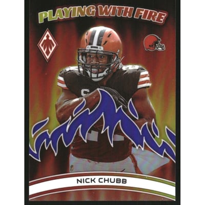 2023 Panini Phoenix Playing with Fire Purple #6 Nick Chubb