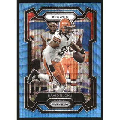 2023 Panini Prizm Prizms Blue Wave #70 David Njoku