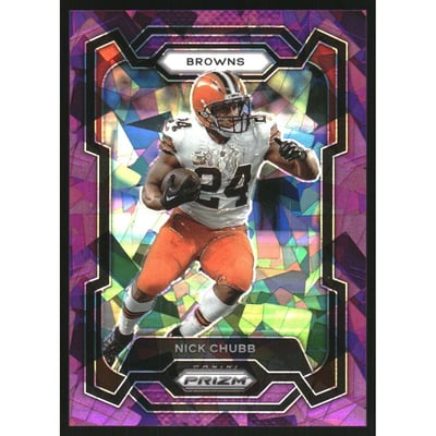 2023 Panini Prizm Prizms Purple Ice #69 Nick Chubb