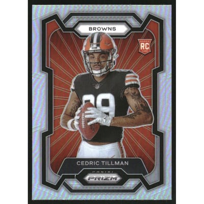 2023 Panini Prizm Rookie Variations Prizms Silver #323 Cedric Tillman