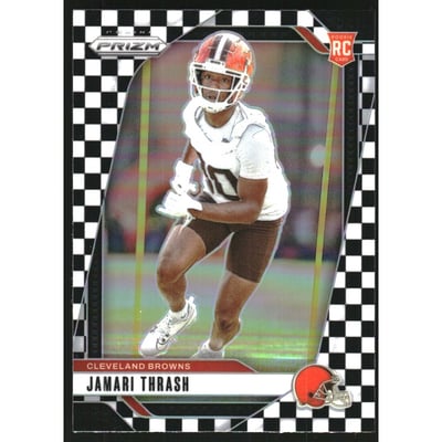 2024 Panini Prizm Prizms Black and White Checker #340 Jamari Thrash
