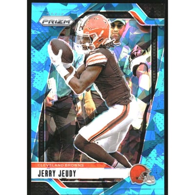 2024 Panini Prizm Prizms Blue Ice #67 Jerry Jeudy