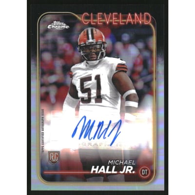 2024 Topps Chrome Rookie Autographs Refractors #RAMHA Michael Hall Jr.