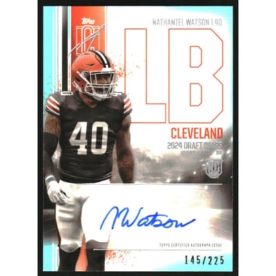 2024 Topps Signature Class Rookie Autographs Teal #RCANWA Nathaniel Watson CLASS I