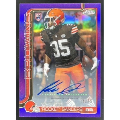 2025 Topps Chrome Retail Rookie Purple #RRA-RRS Raheim Sanders RC Auto /75