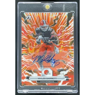 2025 Topps Resurgence Orange Power Surge #23 Myles Garrett SP Auto /25