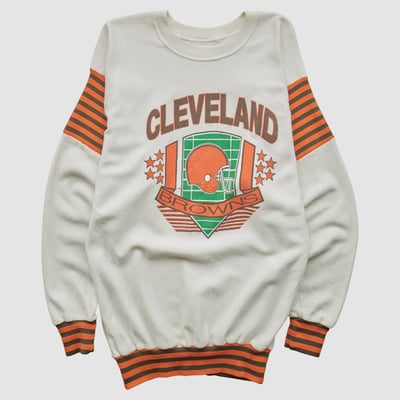 Cleveland Browns 80s Pullover Sweatshirt - White - L by Fanatics Real Vintage