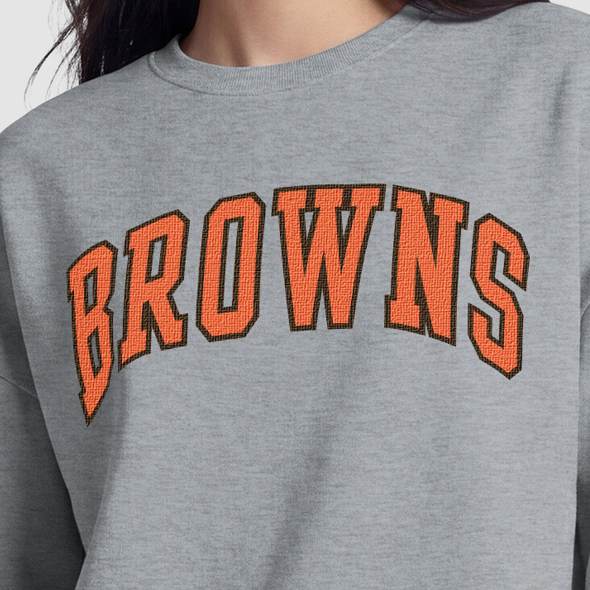 Sweat-shirt Cleveland Browns Champion pour femme, doublure contrastée - Gris chiné