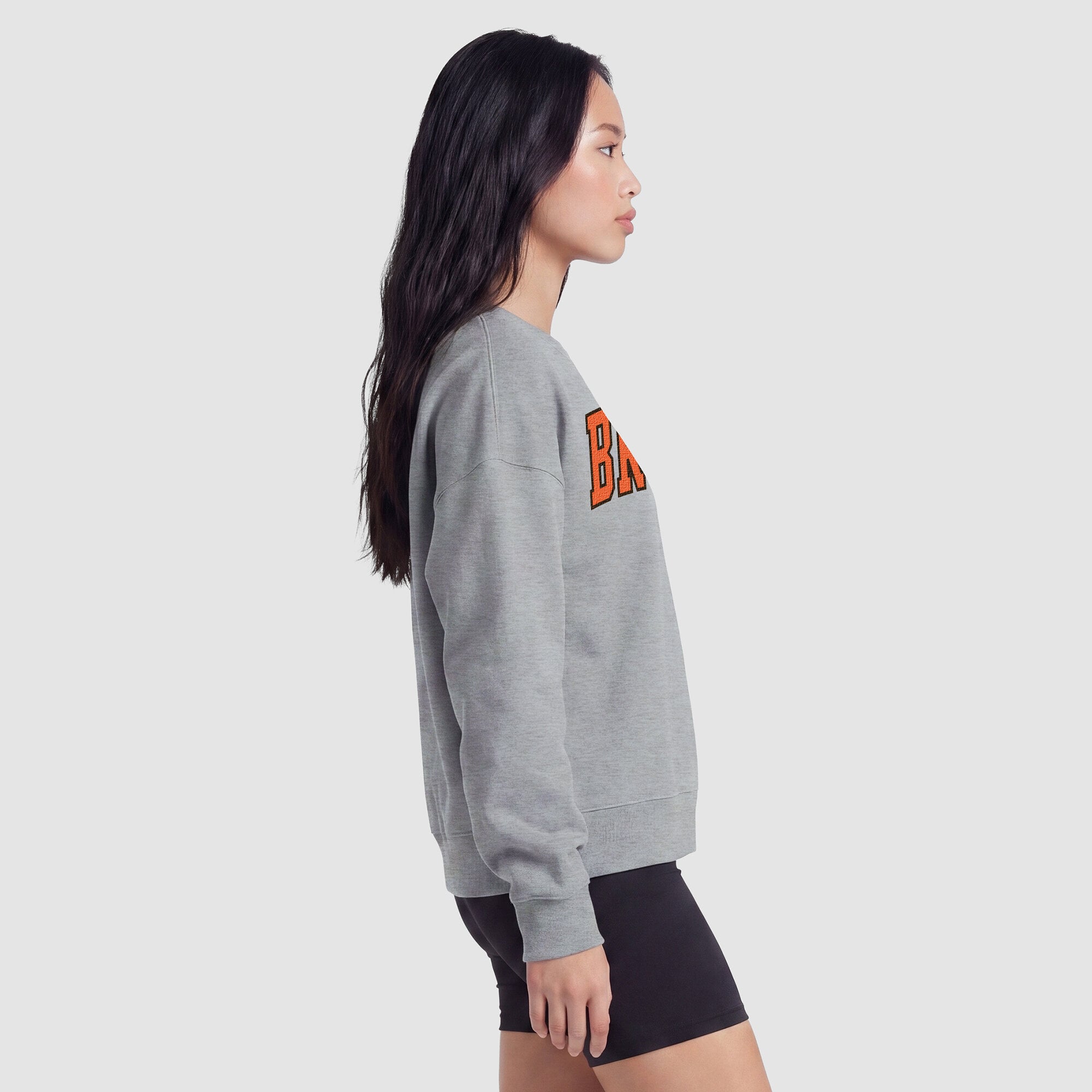 Sweat-shirt Cleveland Browns Champion pour femme, doublure contrastée - Gris chiné