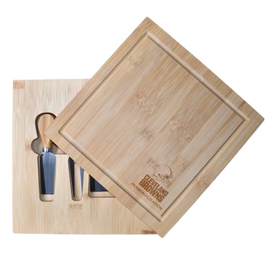 Cleveland Browns Customized Bamboo Cutting Board with Utensils
