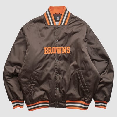 Cleveland Browns NFL 2010s Full Snap Jacket - Brown - 2XL by Fanatics Real Vintage