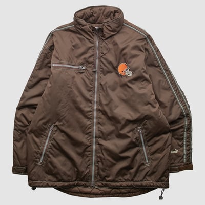 Cleveland Browns Puma 2000s Full Zip Jacket - Brown - XL by Fanatics Real Vintage