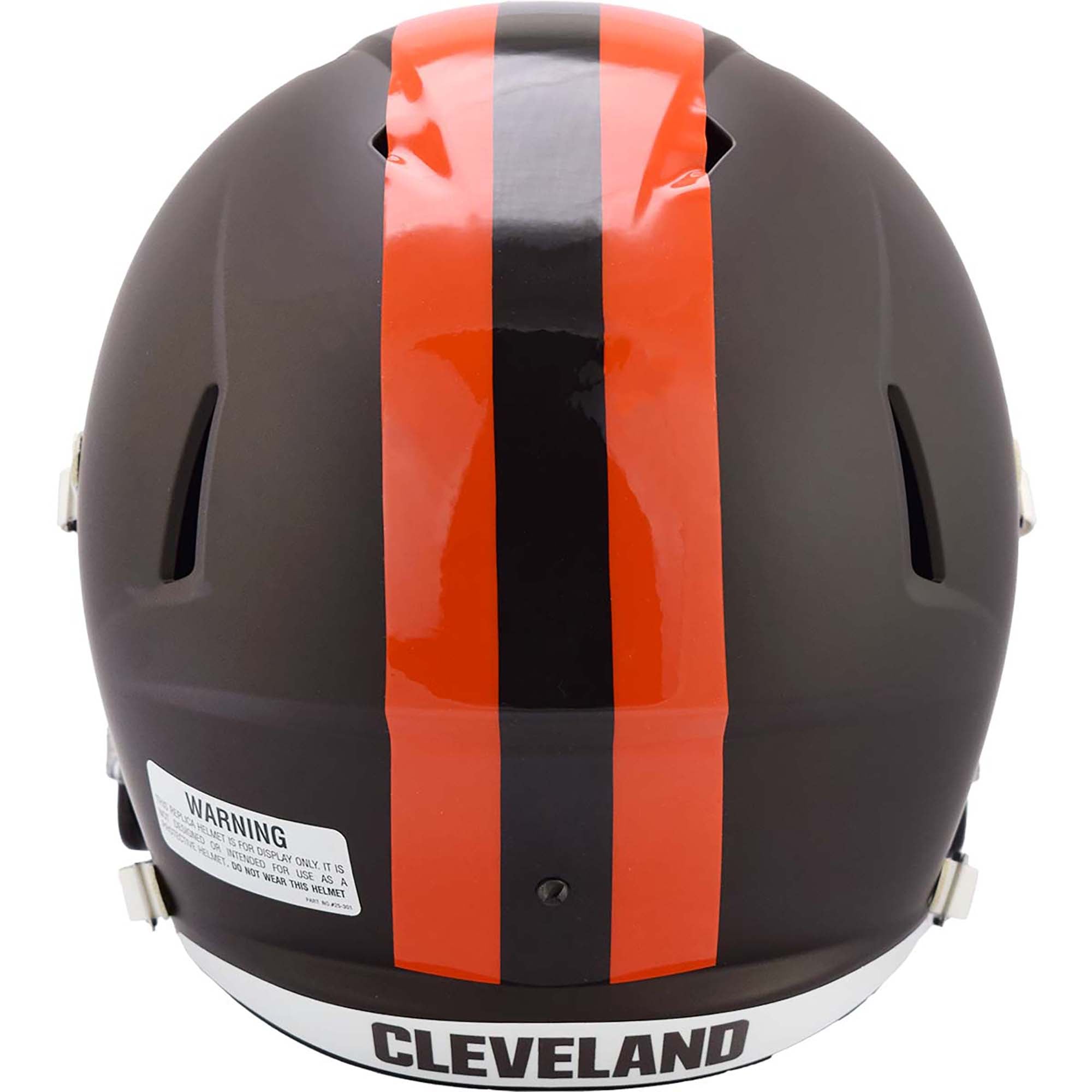 Casque réplique Riddell Speed 2025 des Cleveland Browns, version alternative sur le terrain.