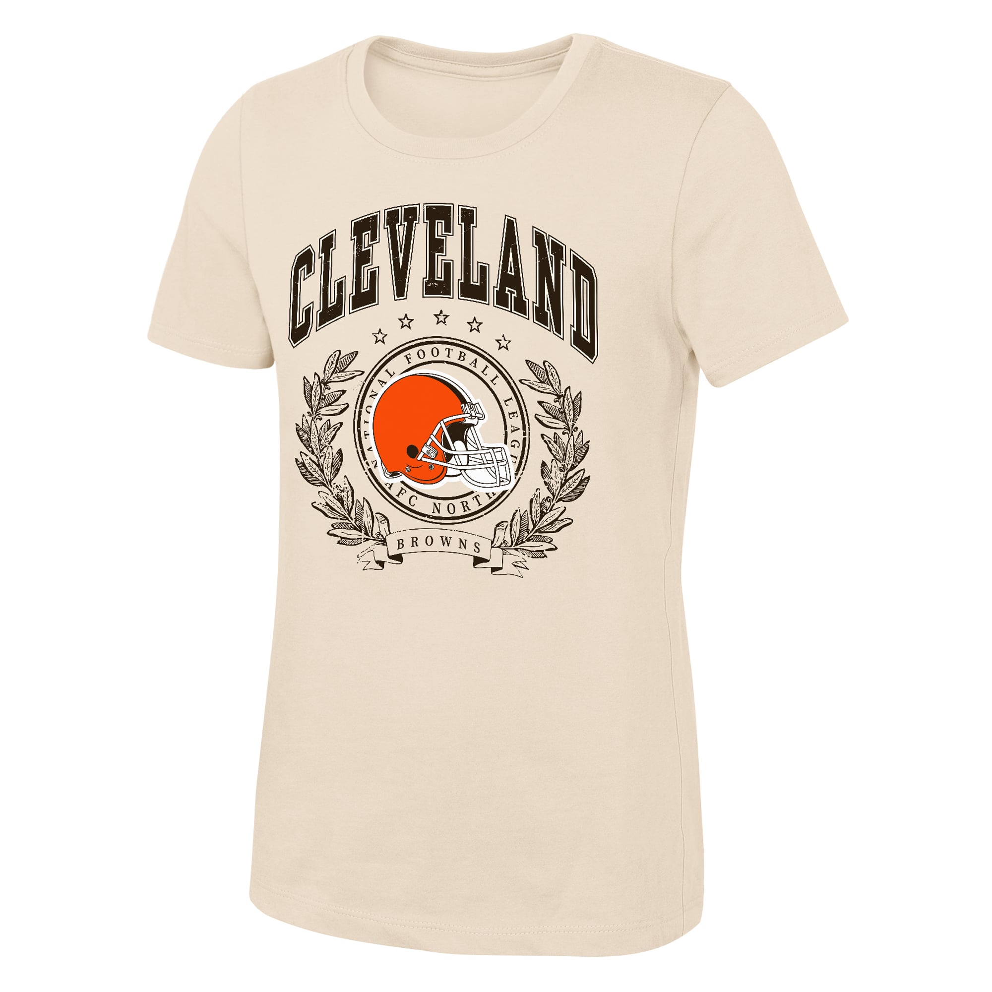 Girls Youth Outerstuff  Natural Cleveland Browns Undefeated T-Shirt
