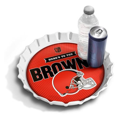 Cleveland Browns IDNA 13" Bottle Cap Serving Tray