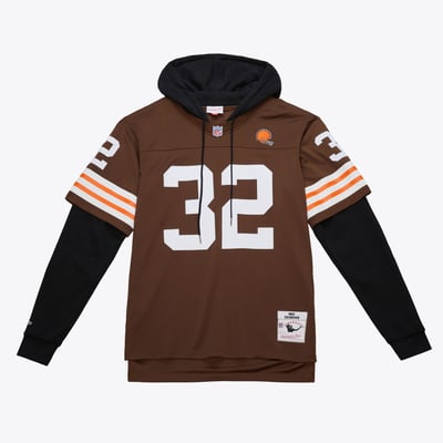 Sudadera con capucha estilo camiseta Jim del Cleveland Browns 1963 Mitchell & Ness Brown – Marrón