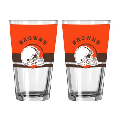 Cleveland Browns Logo Brands Two-Piece 16oz. Horizon Pint Glass Set