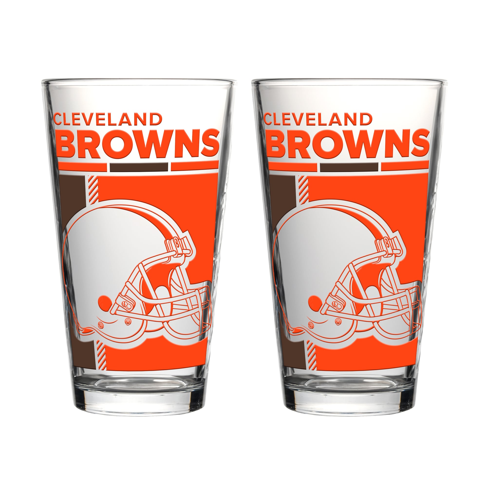 Ensemble de deux verres à bière de 473 ml (16 oz) Logo Brands Cleveland Browns