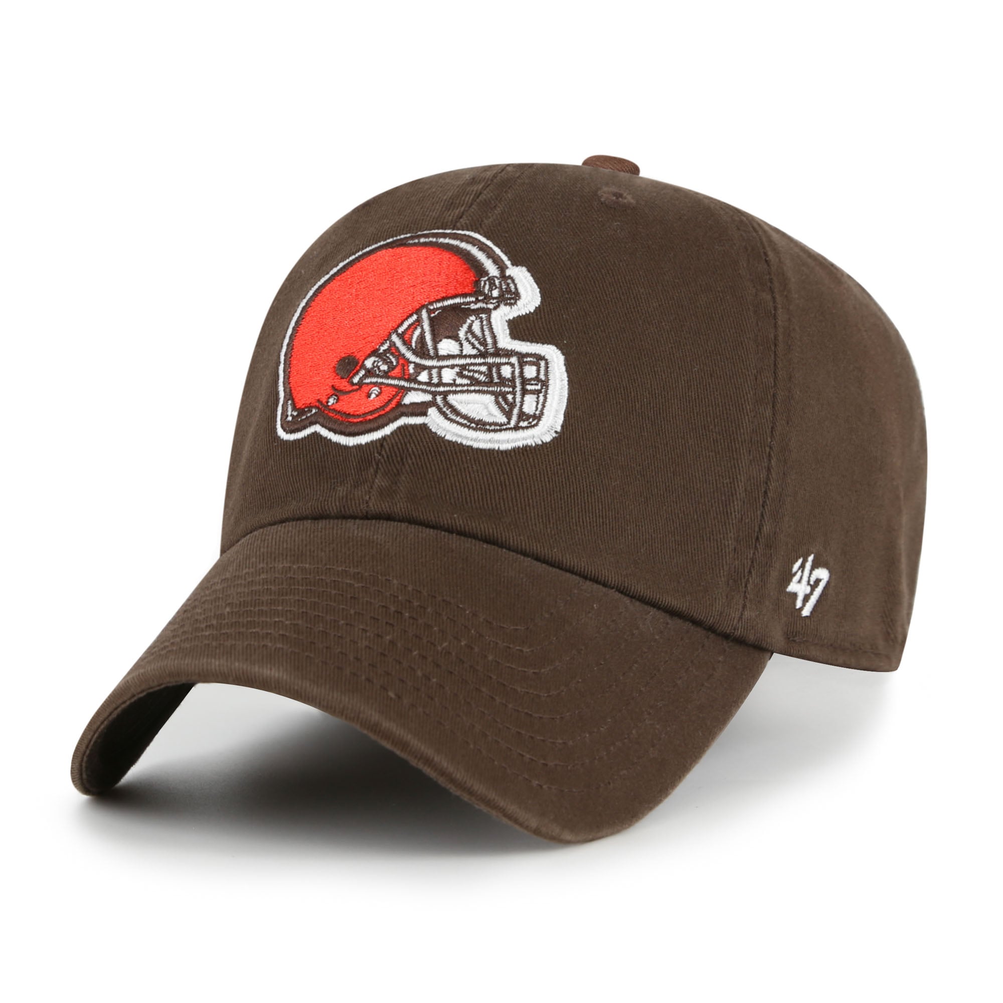 Men's '47  Brown Cleveland Browns Primary Logo Clean Up Adjustable Hat