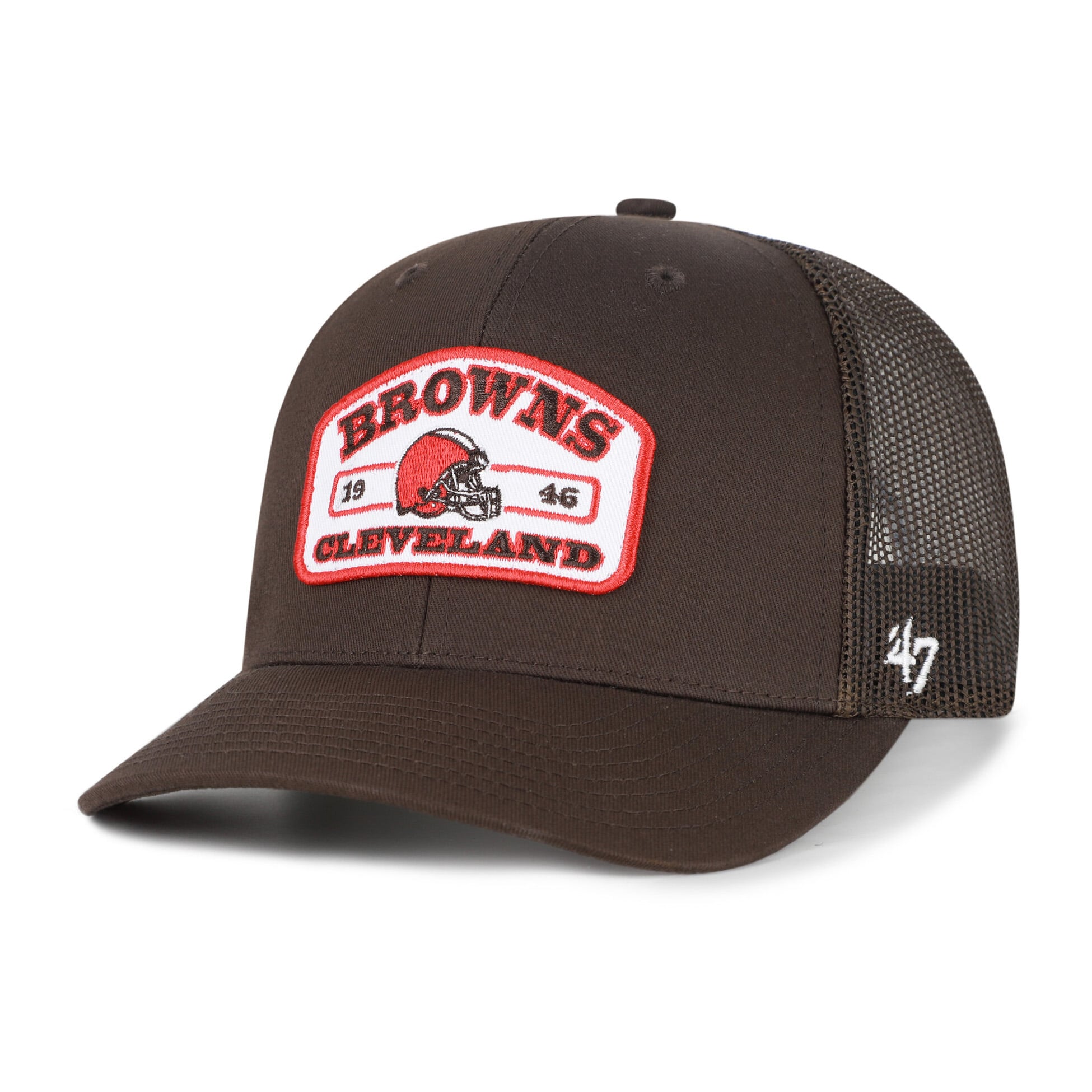 Men's '47 Brown Cleveland Browns Roadway Adjustable Trucker Hat
