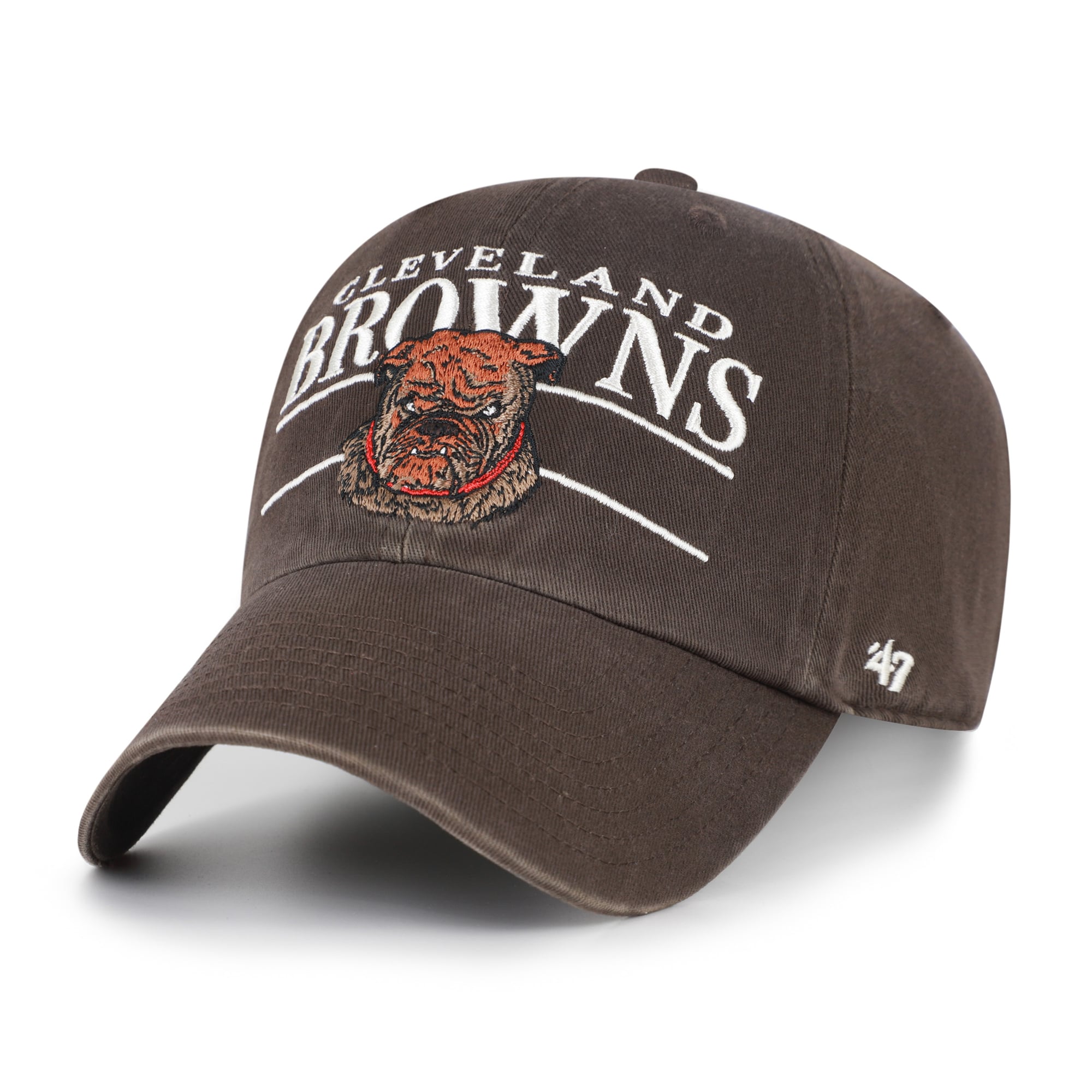 Men's '47 Brown Cleveland Browns Throwback Graphic Clean Up Adjustable Hat
