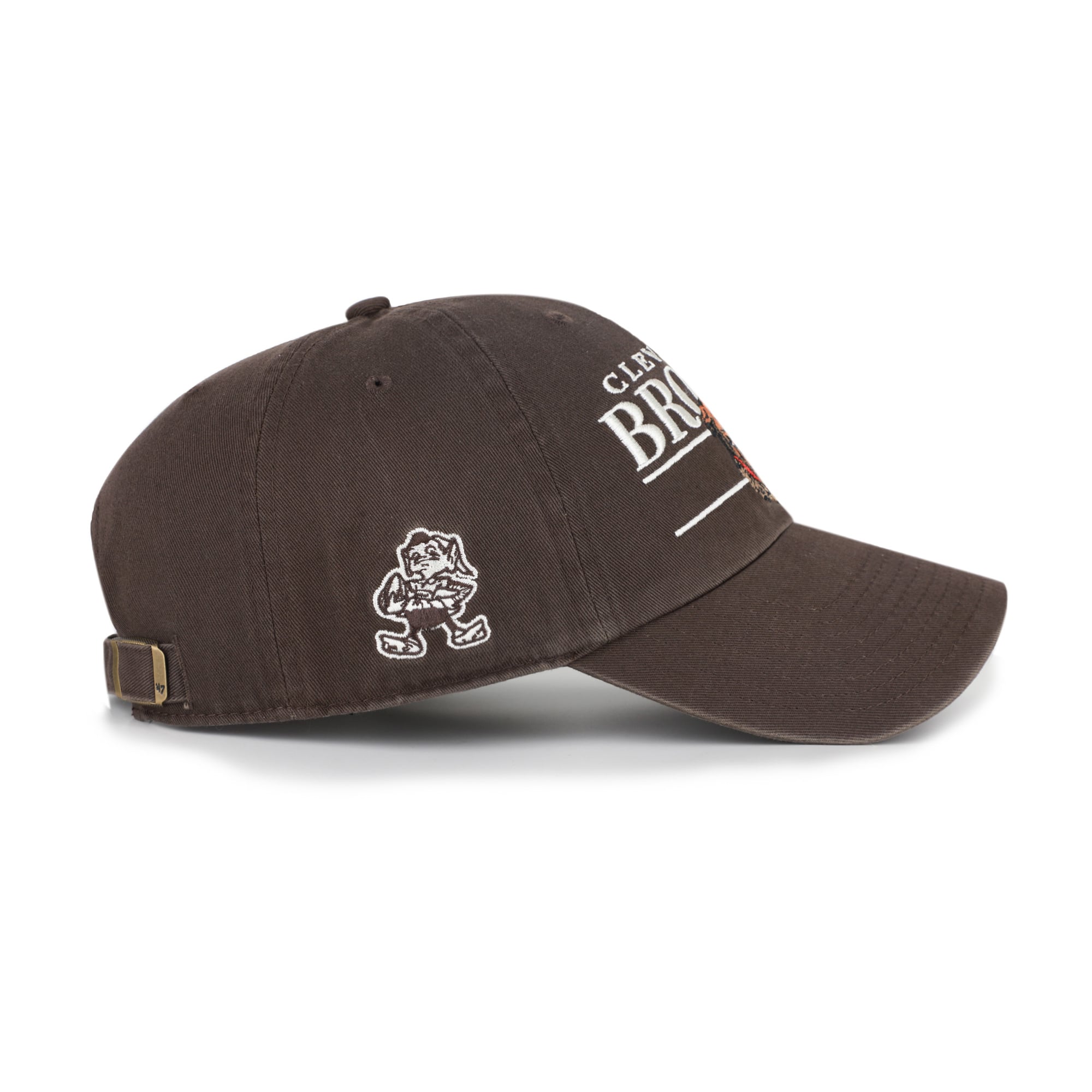 Men's '47 Brown Cleveland Browns Throwback Graphic Clean Up Adjustable Hat