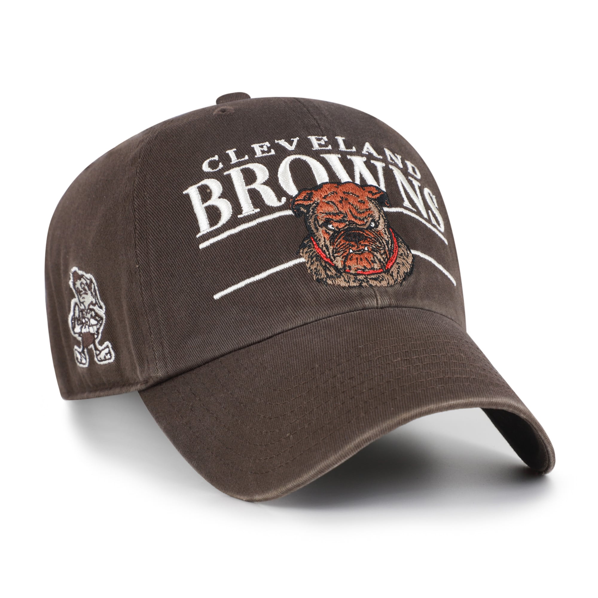 Men's '47 Brown Cleveland Browns Throwback Graphic Clean Up Adjustable Hat