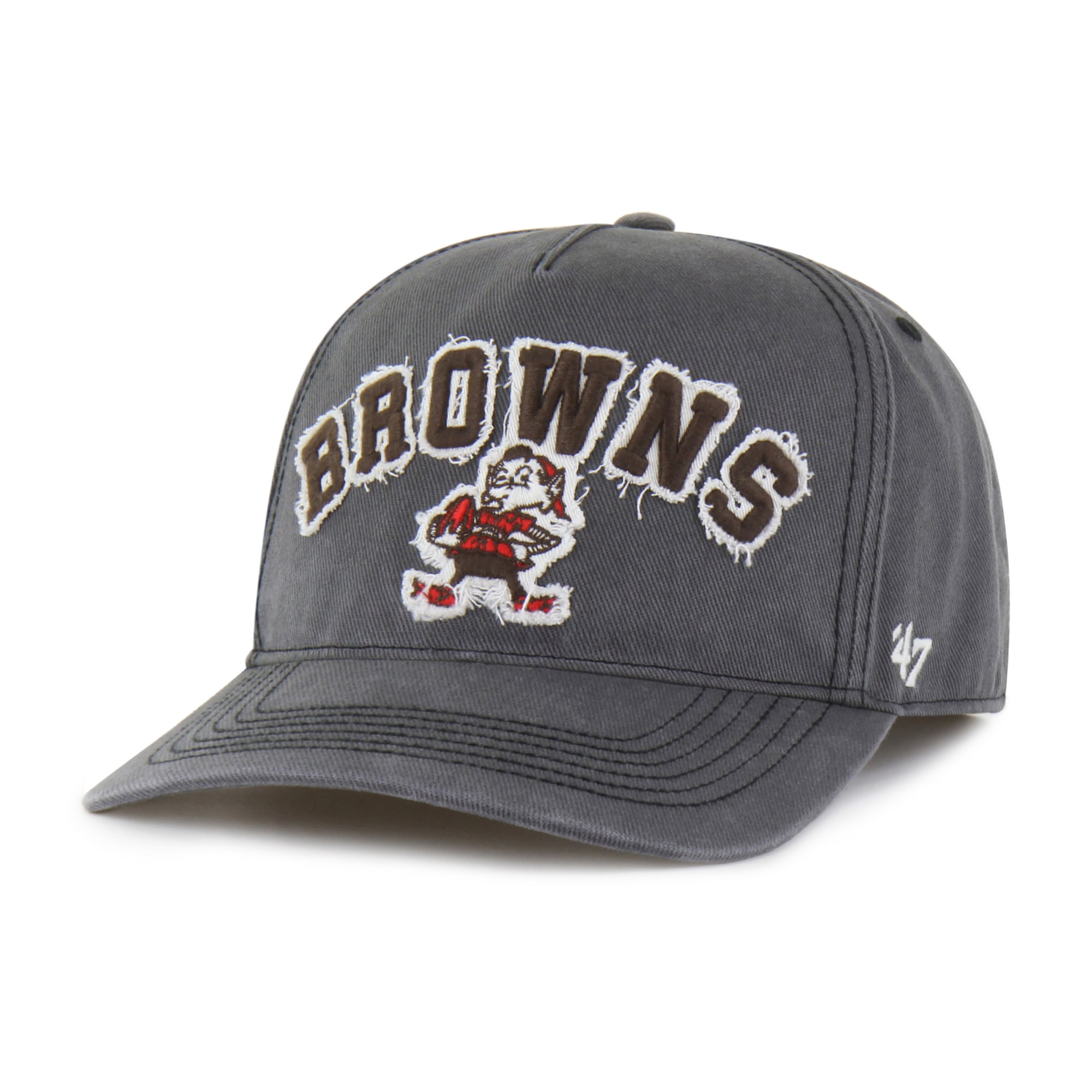 Men's '47 Charcoal Cleveland Browns Throwback Calderwood Well Worn Hitch Adjustable Hat