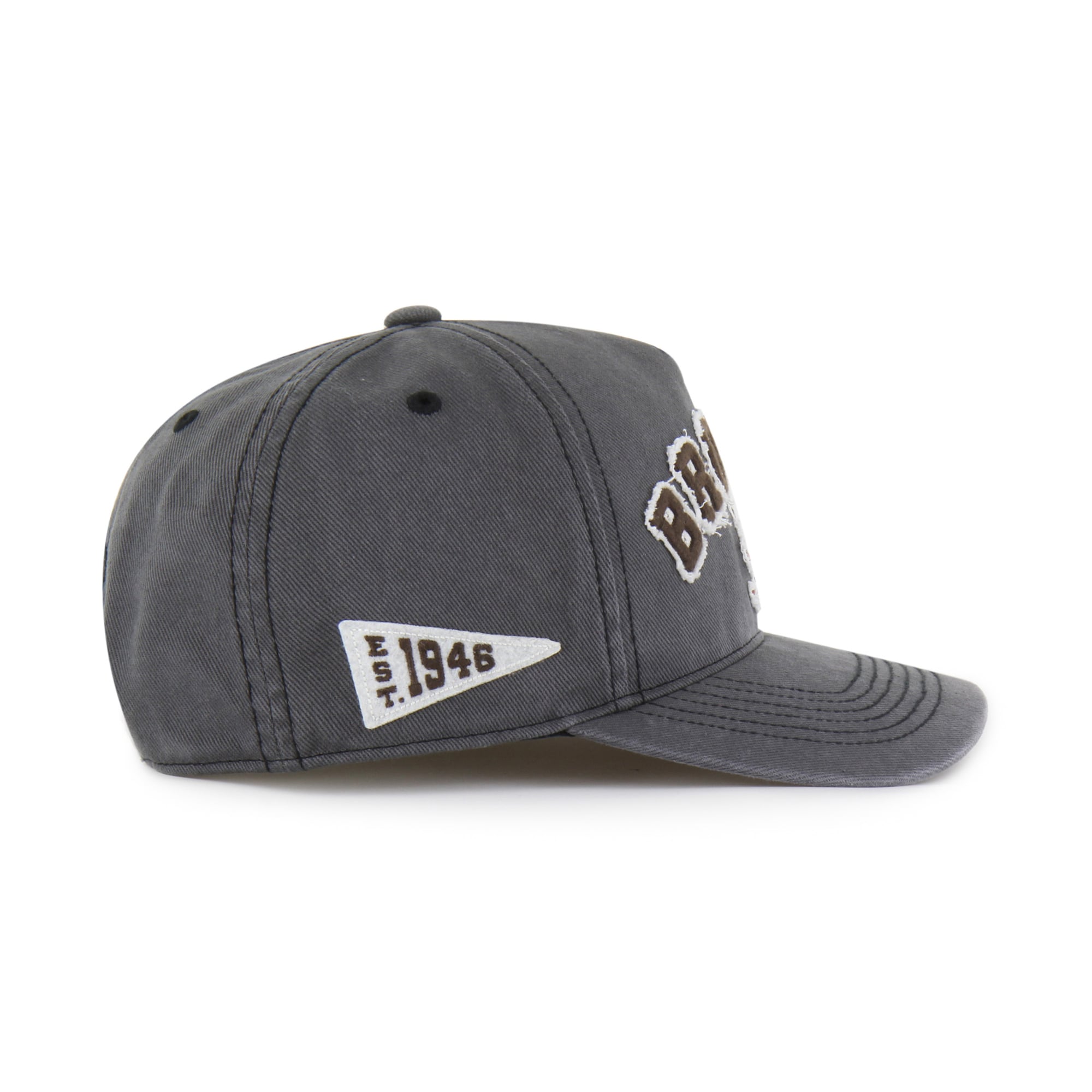 Men's '47 Charcoal Cleveland Browns Throwback Calderwood Well Worn Hitch Adjustable Hat