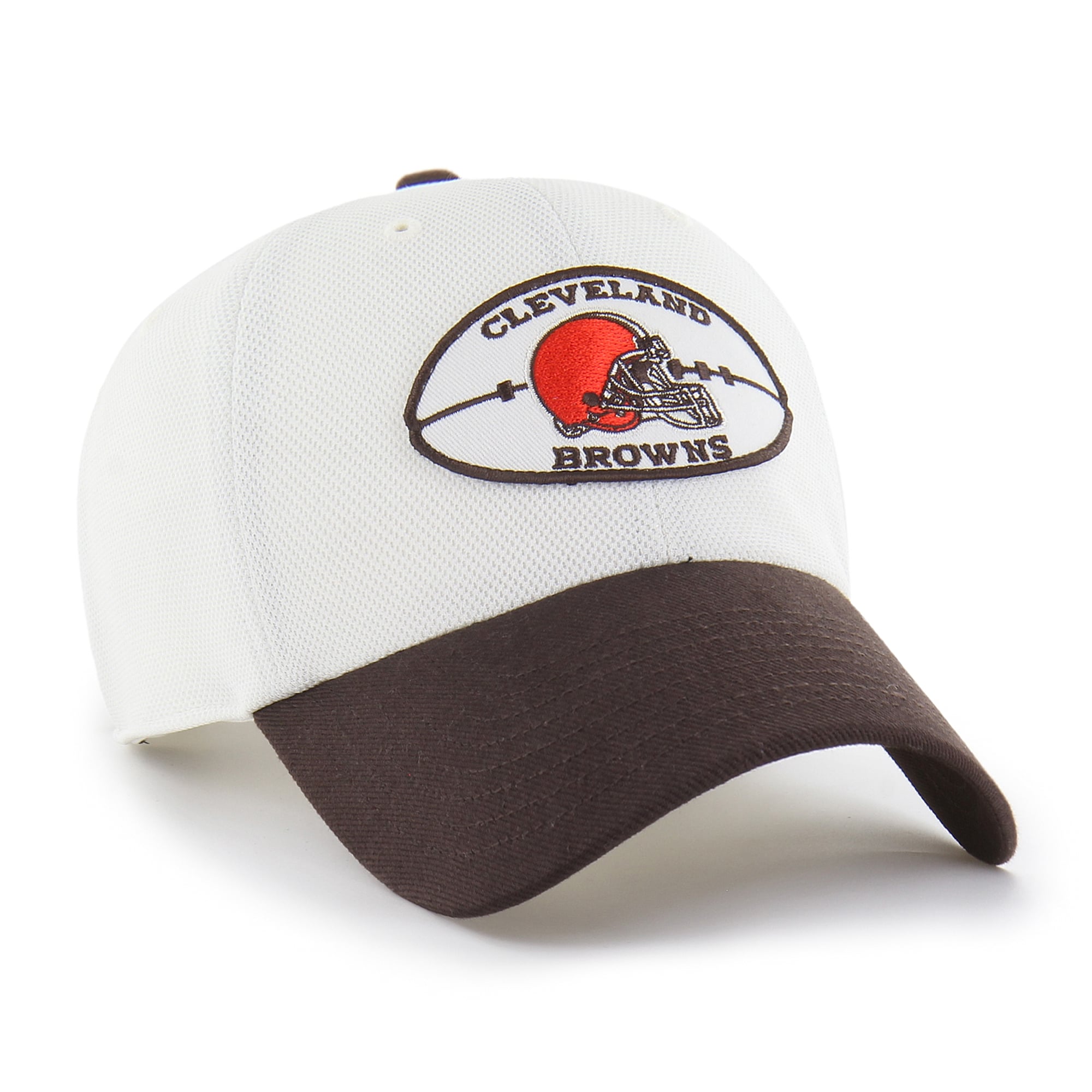 Men's '47 Cream/Brown Cleveland Browns Pique Patch Clean Up Adjustable Hat