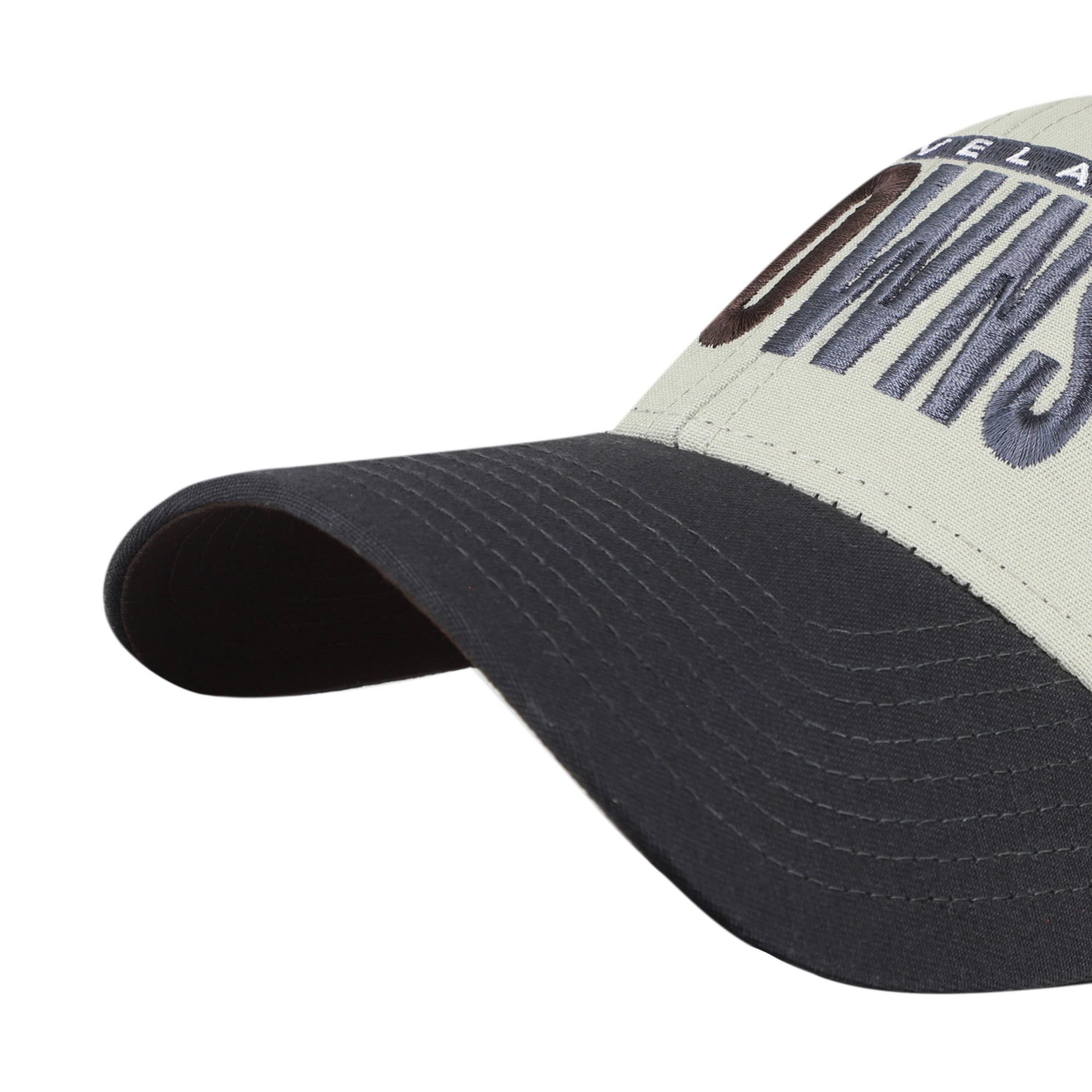 Men's '47 Gray/Black Cleveland Browns Half Block Text MVP Adjustable Hat