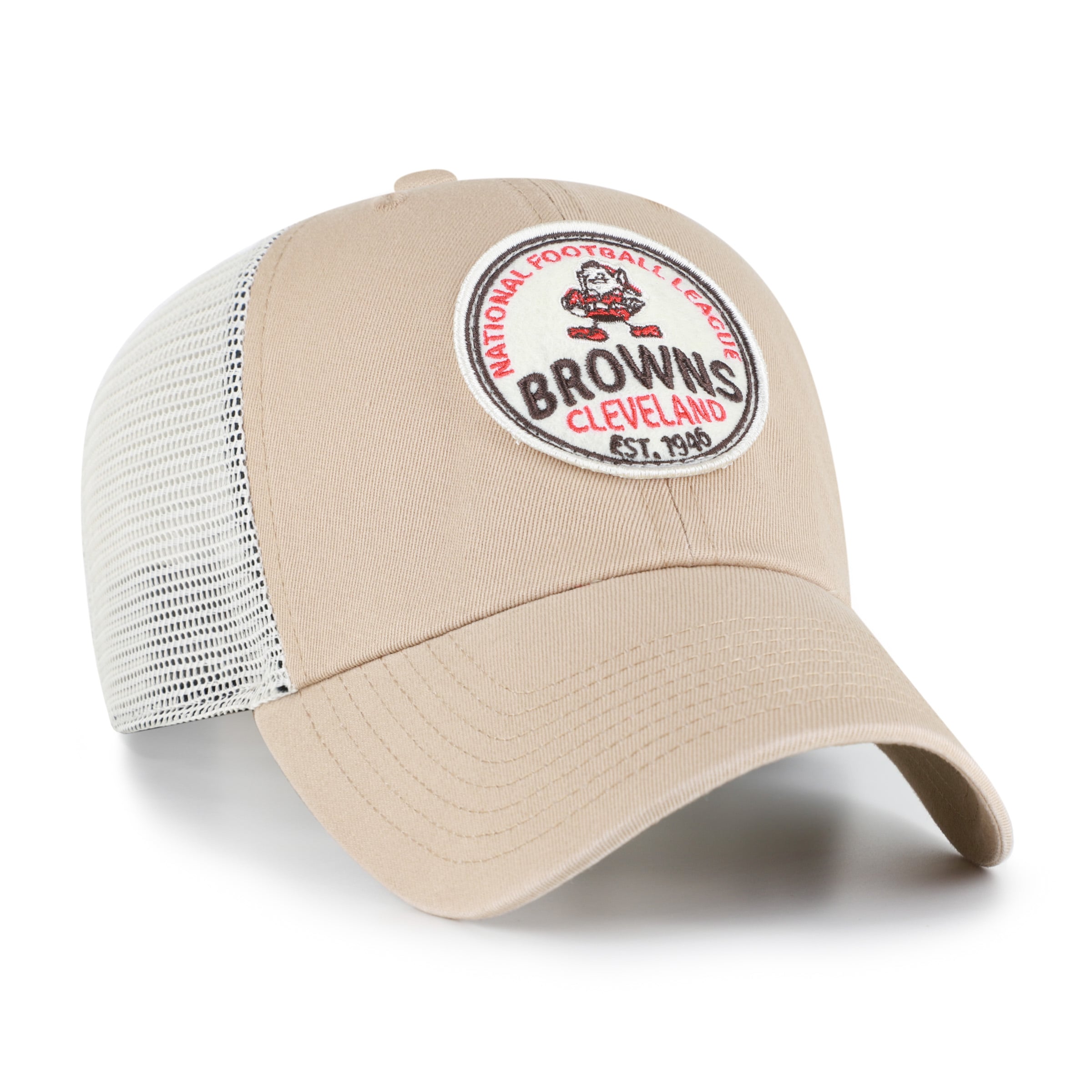 Men's '47 Khaki Cleveland Browns Throwback Felton Clean Up Adjustable Hat