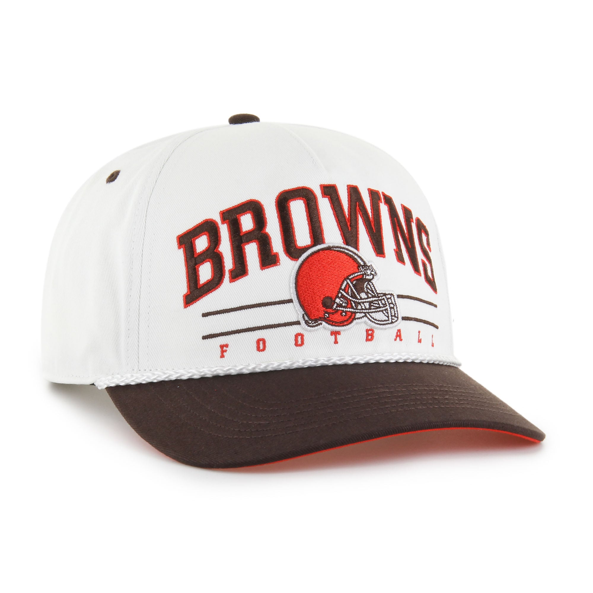 Men's '47 White/Brown Cleveland Browns Roscoe Two-Toned Hitch Adjustable Hat